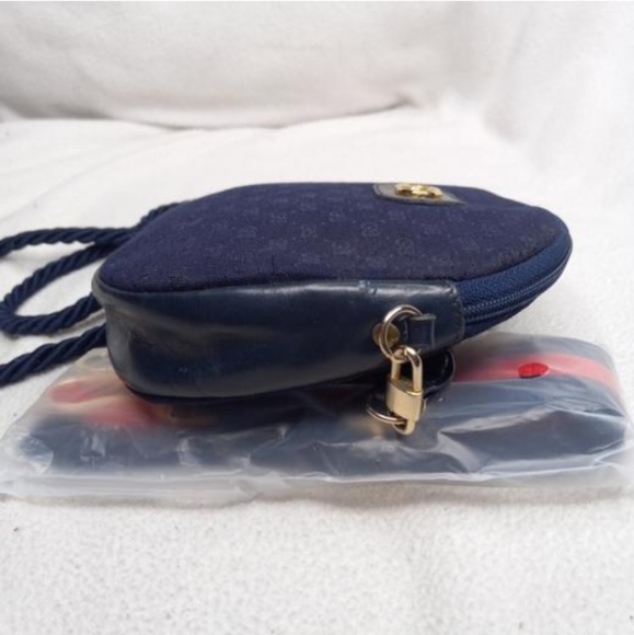 Authentic Vintage Gucci GG Monogram Web Clutch Fanny Bum Waist Belt Round Circle - Picture 8 of 11